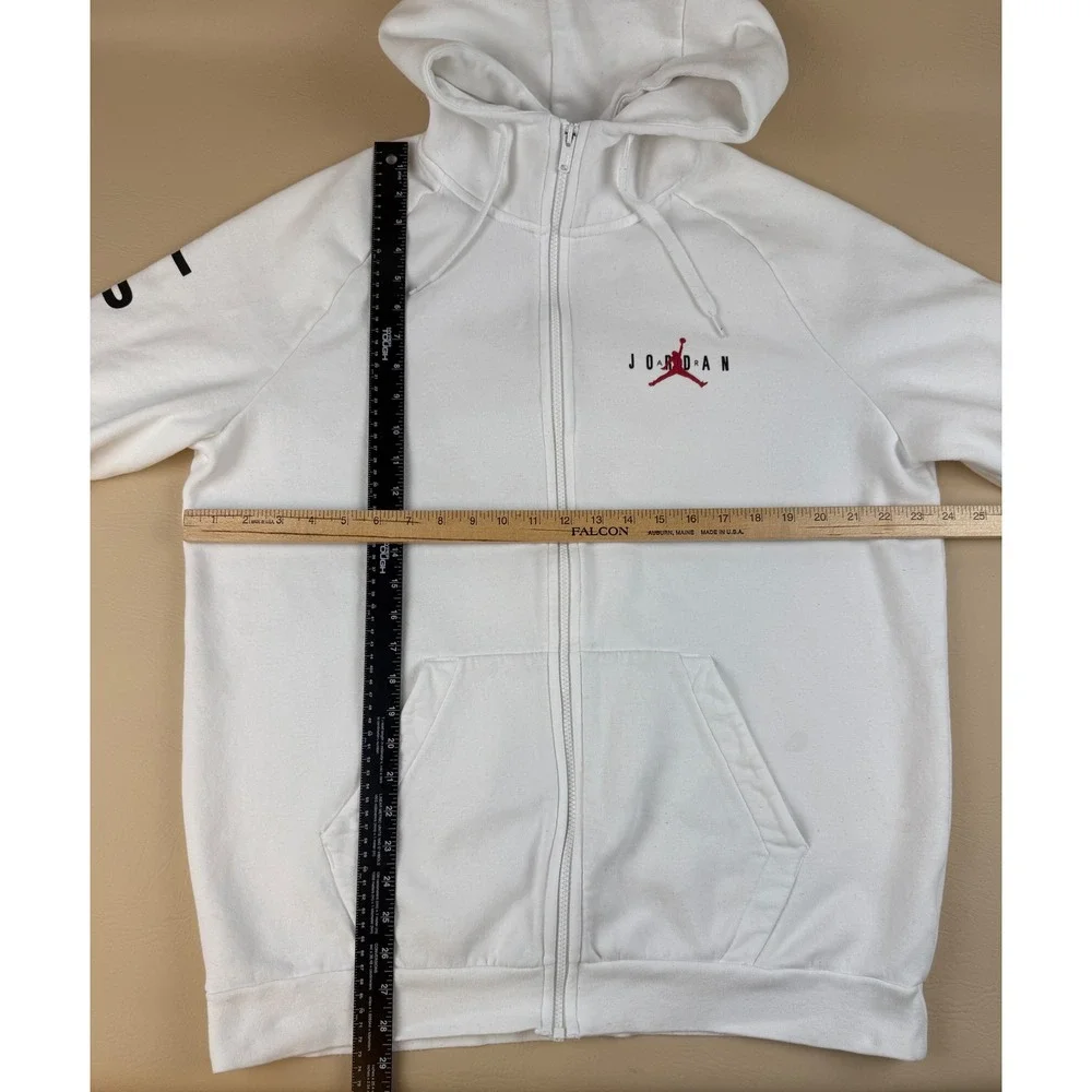 Jordan XL Full Zip Hoodie Streetwear Cotton Blend Graphic Sleeve Logo